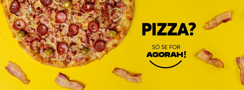 Pizza Agorah recheada com calabresa, bacon e azeitona